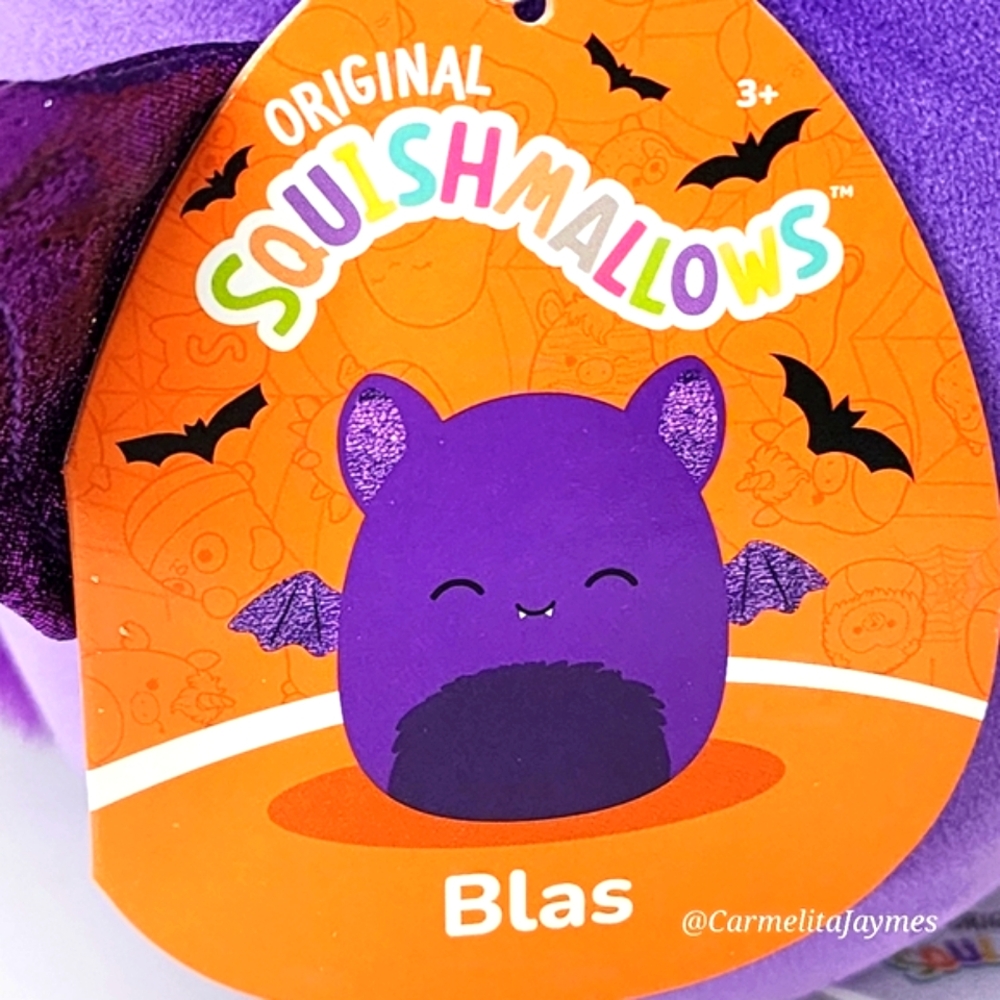 BLAS 🦇 Purple Glitter Bat Halloween 2023 Original Squishmallow ☆ NWT ☆ - Picture 3 of 8